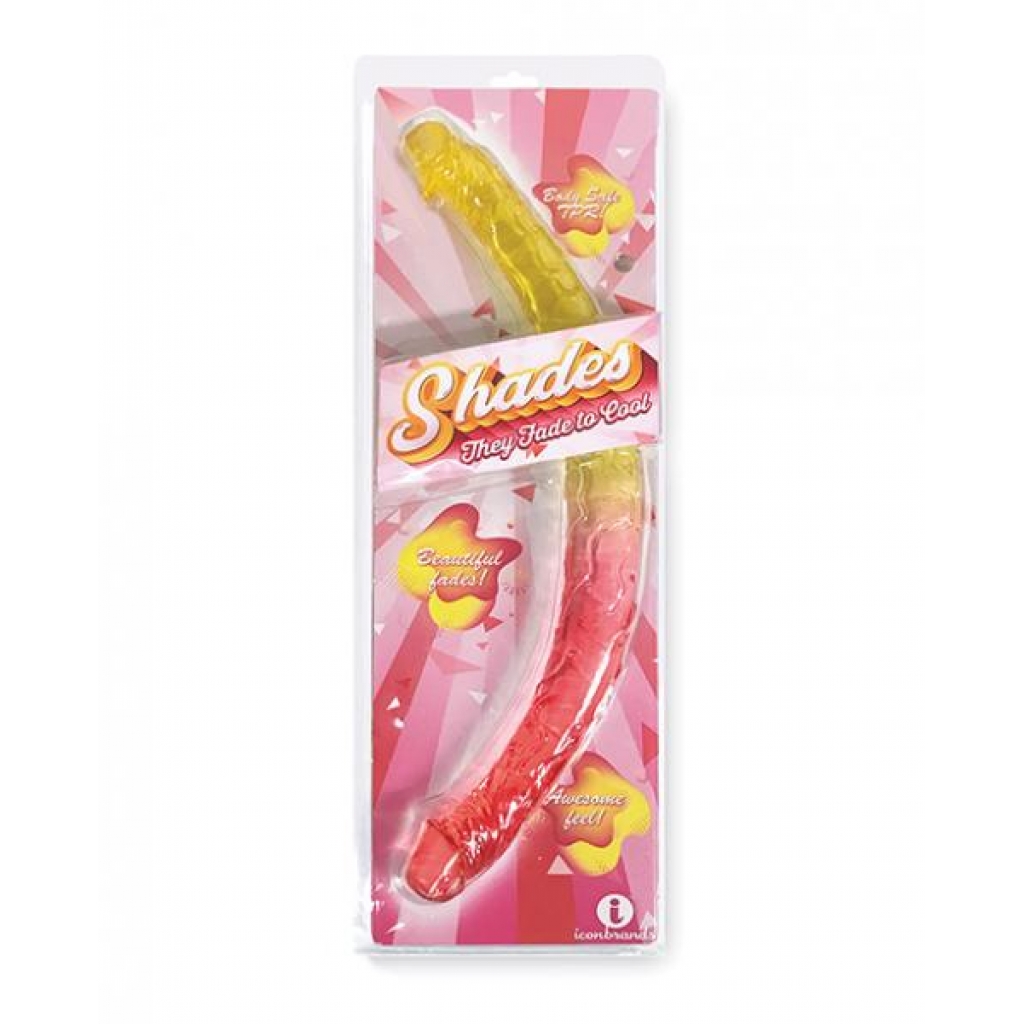 Shades Jelly Tpr Gradient Double Dong - Pink/yellow - Double Dildos