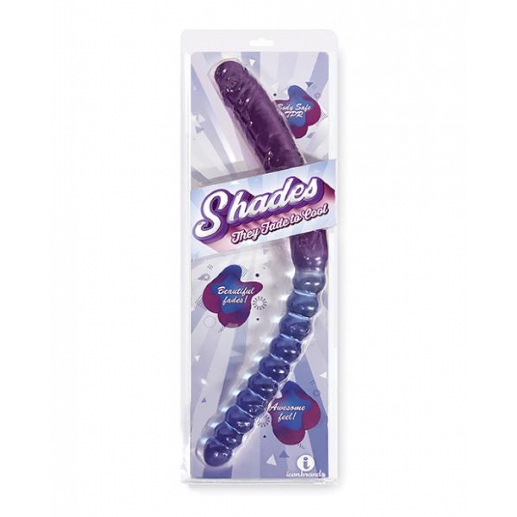 Shades Jelly Tpr Gradient Double Dong - Blue/violet - Double Dildos