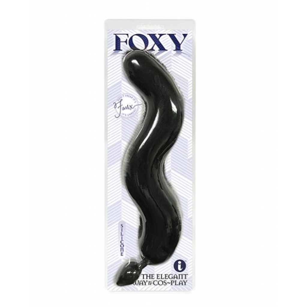 Foxy Fox Tail Silicone Butt Plug - Black - Anal Plugs