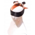 Black Satin Sash Reversible Blindfold - Black/Orange