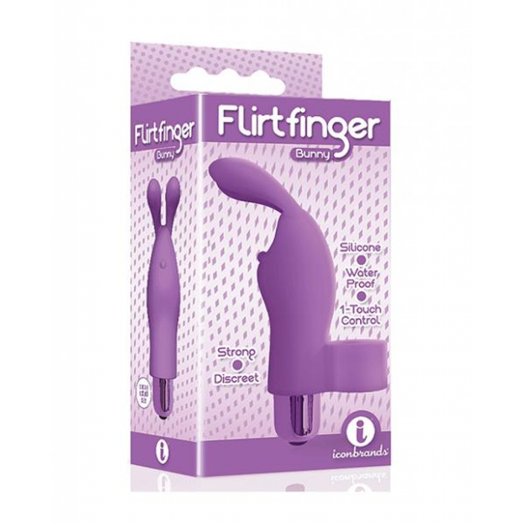 The 9's Flirtfinger Bunny - Purple - Finger Vibrators