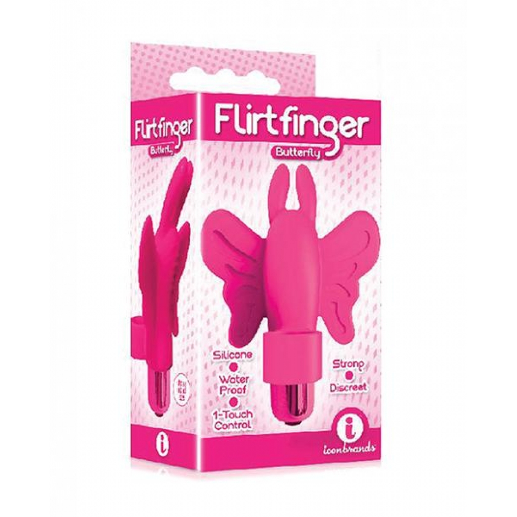 The 9's Flirtfinger Butterfly - Pink - Finger Vibrators