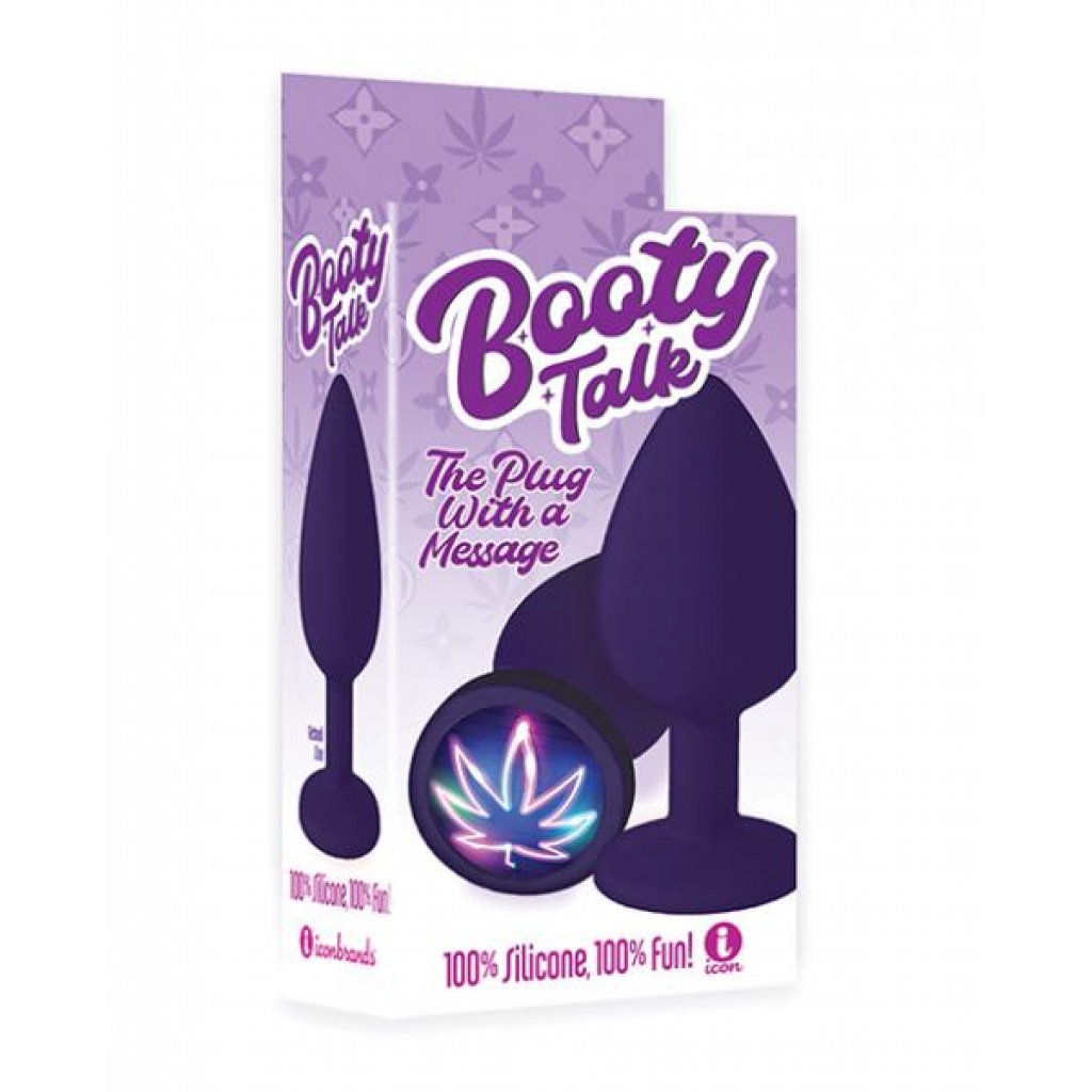 The 9's Booty Calls Neon Leaf Plug - Purple - Anal Plugs