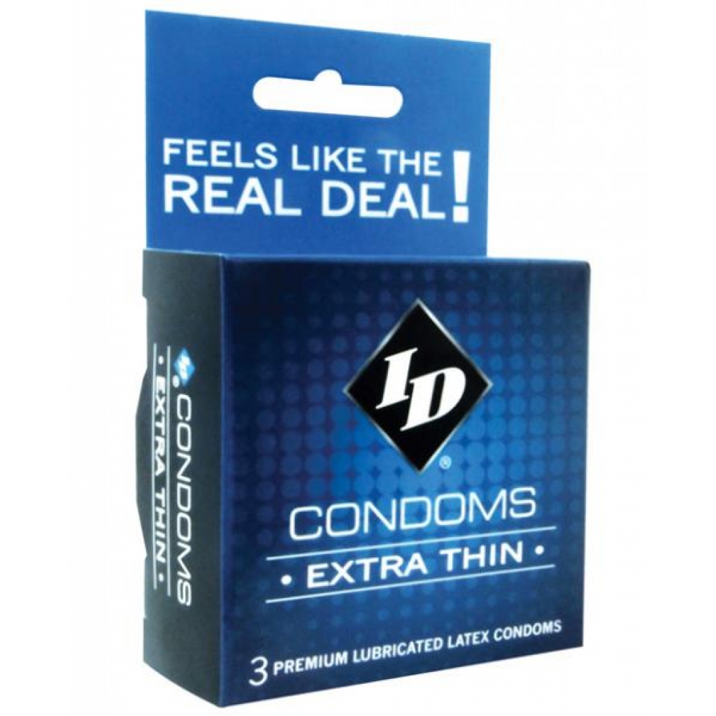 ID Extra Thin Condom 3 Pack Latex Condoms - Condoms