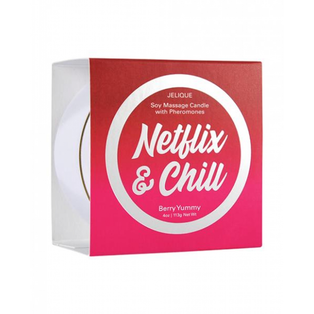 Jelique Massage Candle - 4 Oz Netflix & Chill Berry Yummy - Massage Candles