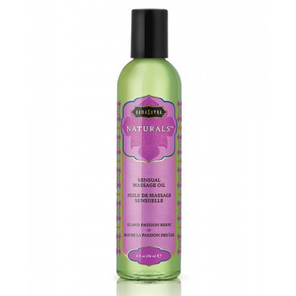 Kama Sutra Naturals Massage Oil Island Passion Berry 8oz - Sensual Massage Oils & Lotions