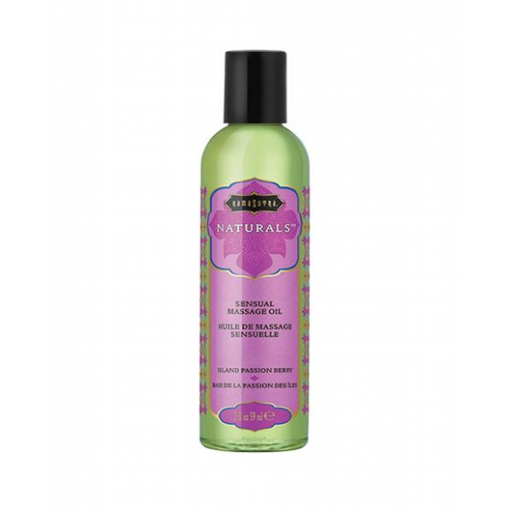 Kama Sutra Naturals Massage Oil - 2 Oz Island Passion Berry - Sensual Massage Oils & Lotions