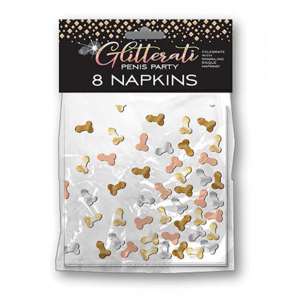 Glitterati Penis Party Napkins - Pack Of 8 - Serving Ware