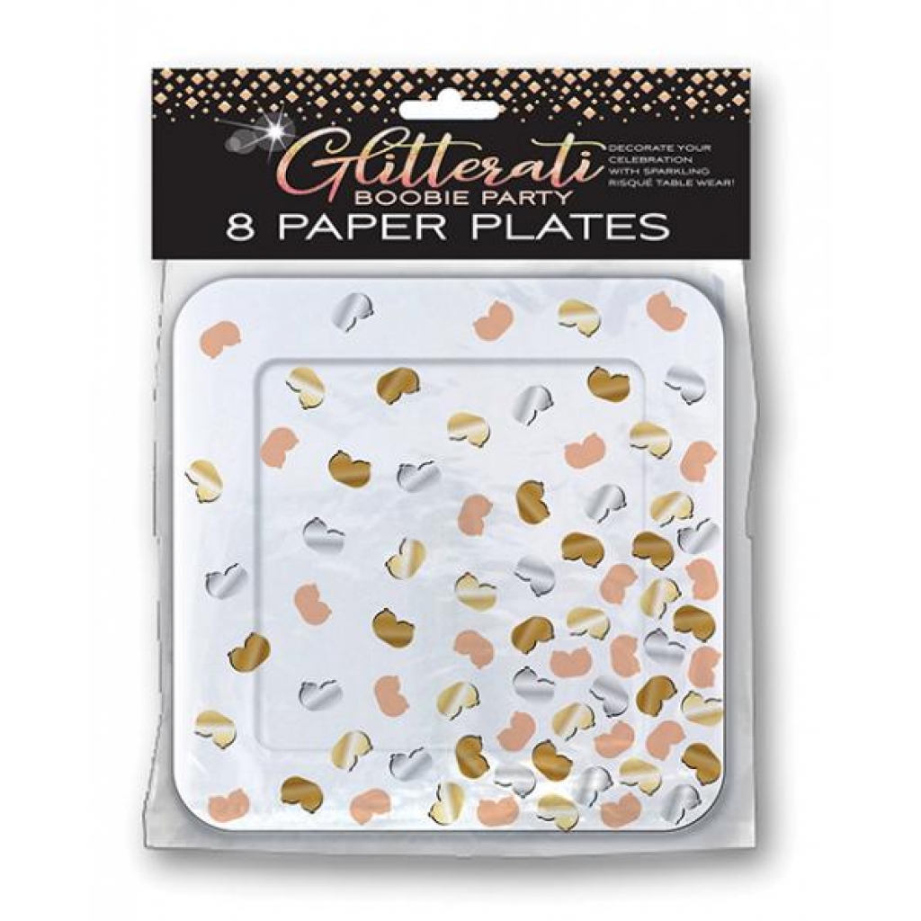 Glitterati Boobie Party Plates - Pack Of 8 - Serving Ware