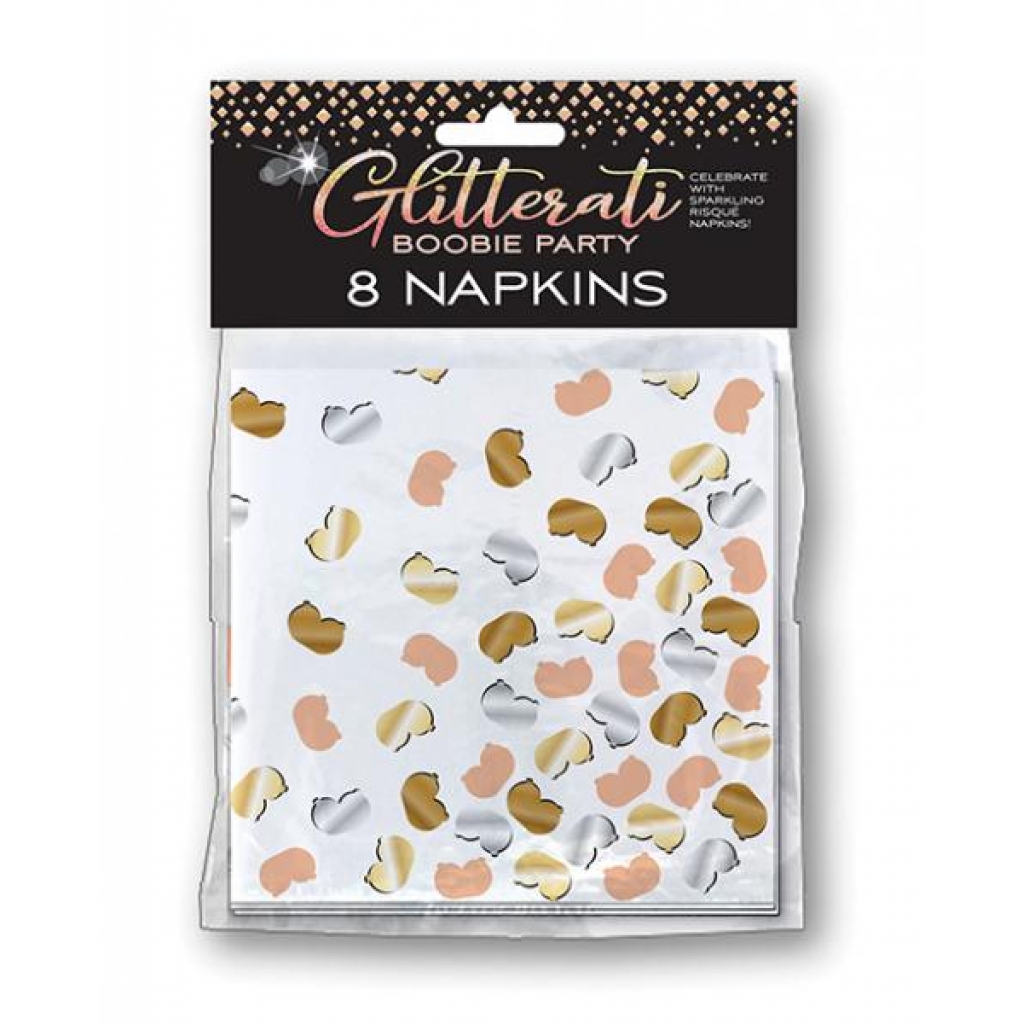 Glitterati Boobie Party Napkins  - Pack Of 8 - Serving Ware