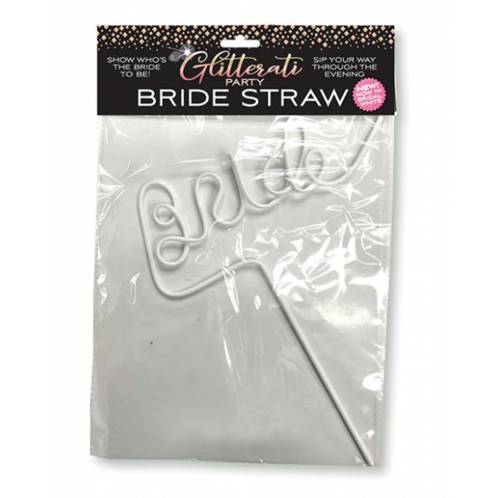 Glitterati Bride Straw - White