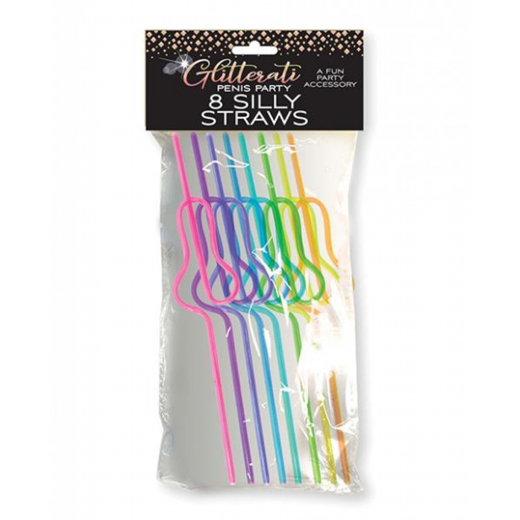 Glitterati Silly Penis Straws - Set Of 8 - Serving Ware