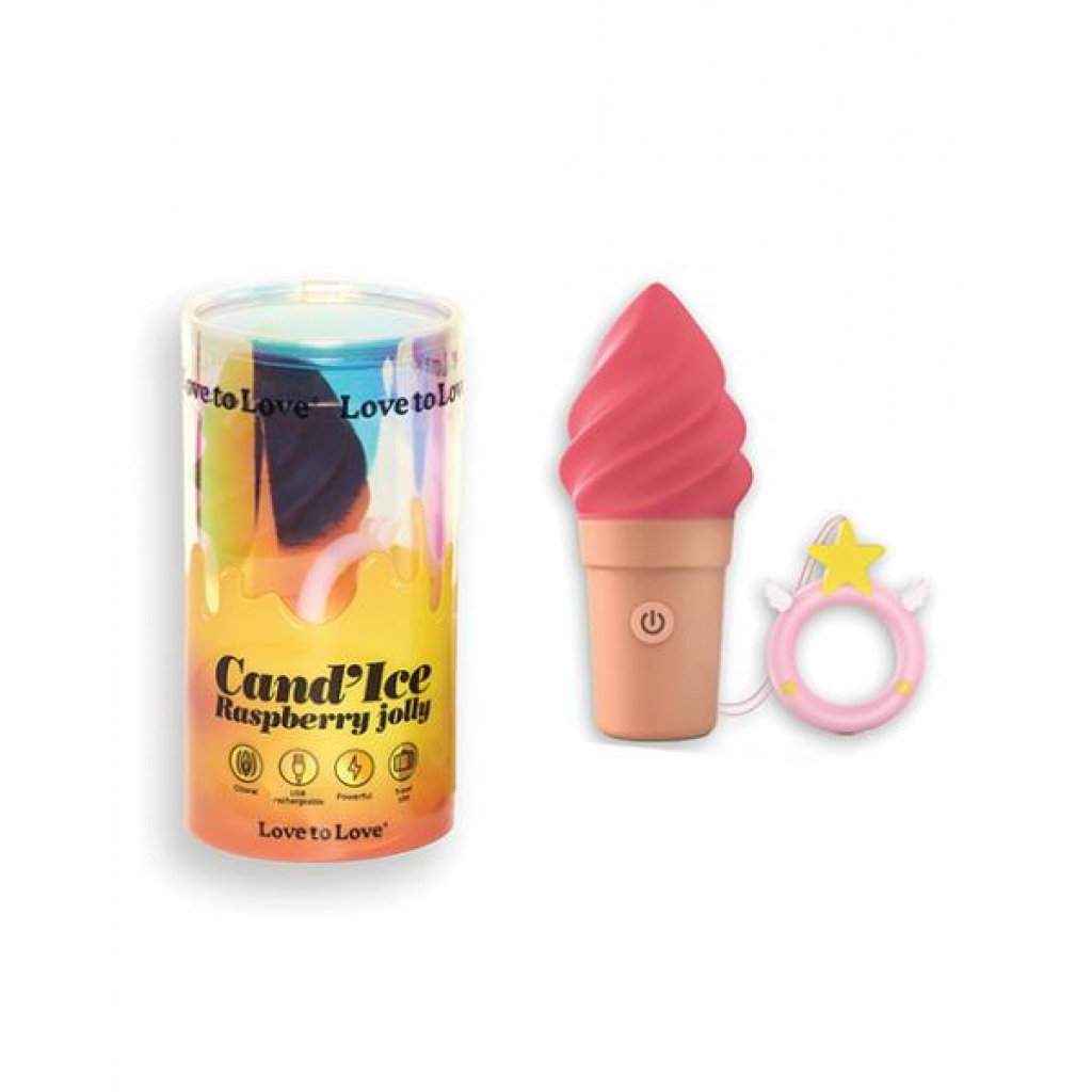 Love To Love Cand'ice Ice Cream Cone Stimulator - Raspberry Jolly - Body Massagers