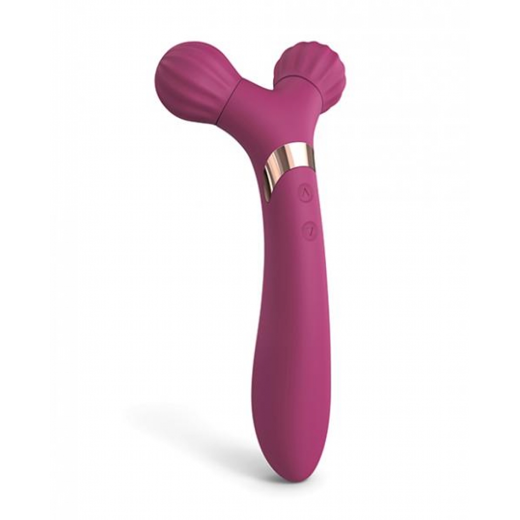 Love To Love Fireball Forked Vibrator - Plum Star - Body Massagers