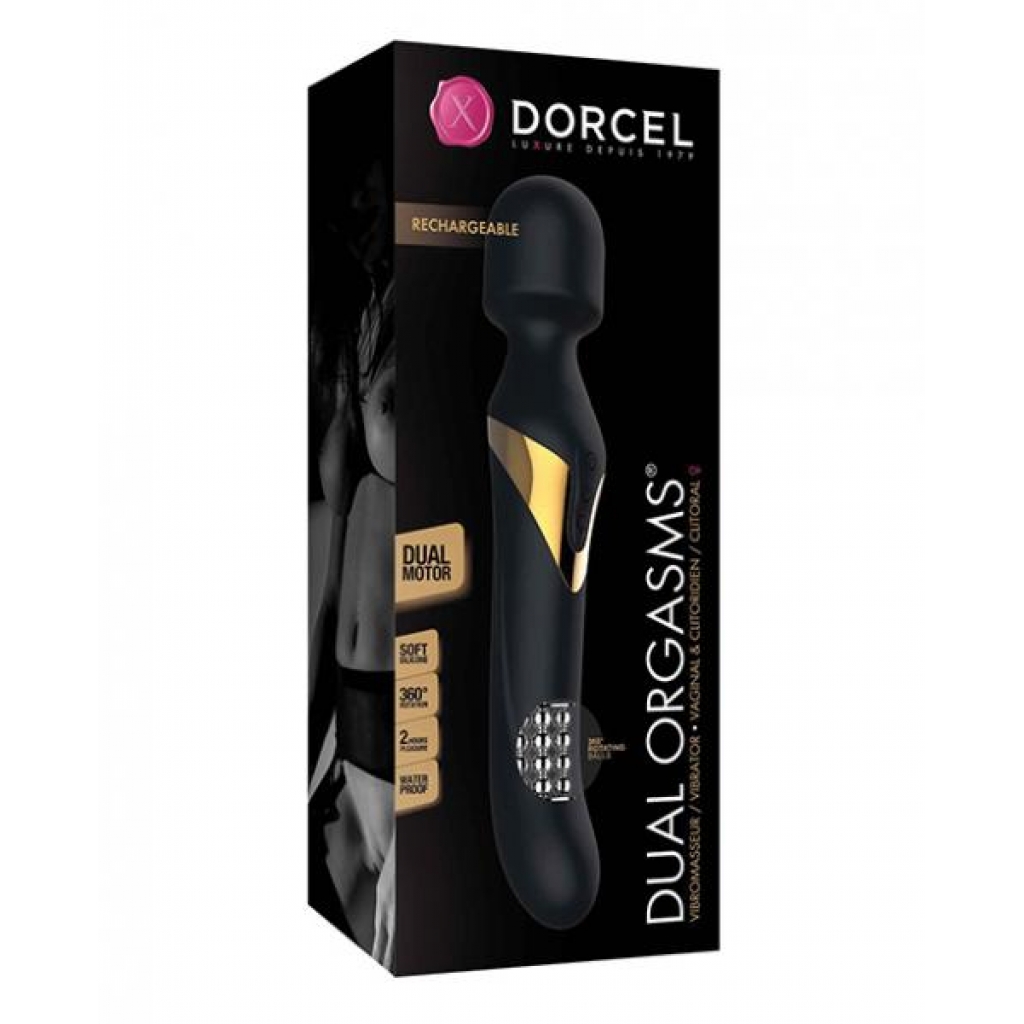 Dorcel Dual Orgasms Wand Vibrator - Black/gold - Body Massagers