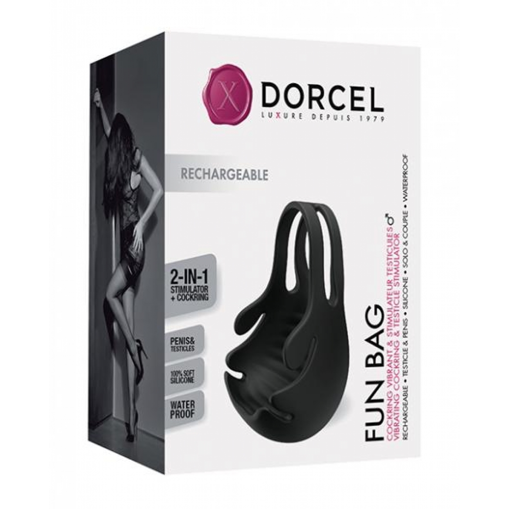 Dorcel Fun Bag Testicle Vibrator - Black - Mens Cock & Ball Gear