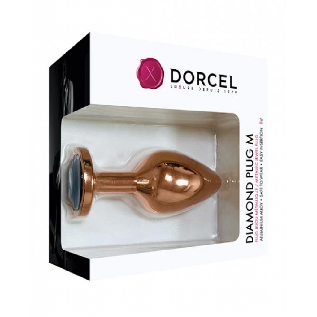 Dorcel Aluminium Bejeweled Diamond Plug - Rose Gold Medium - Anal Plugs