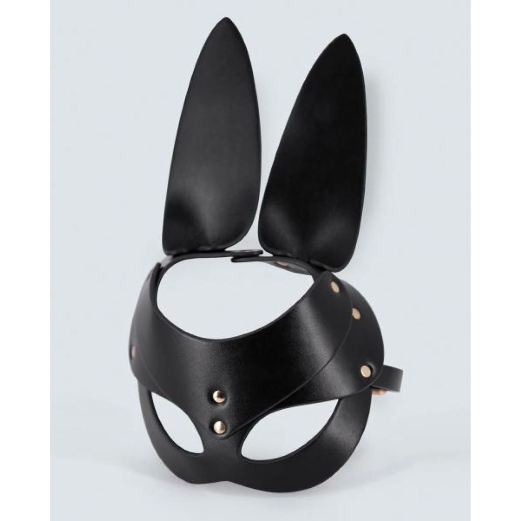 Lust Pu Leather Bunny Mask - Black - Hoods & Goggles