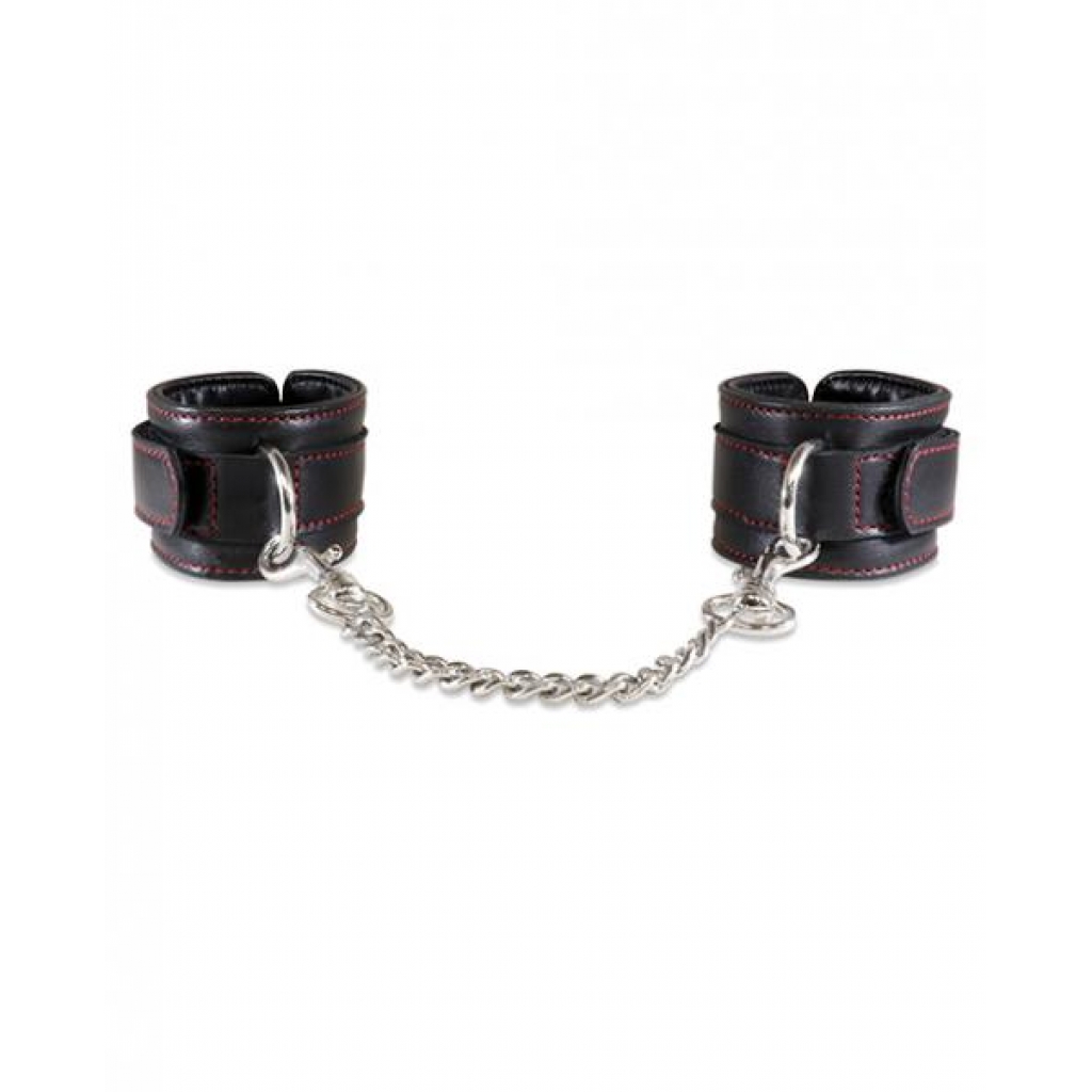 Sultra Lambskin Handcuffs With 5.5 inches Chain Black - Handcuffs