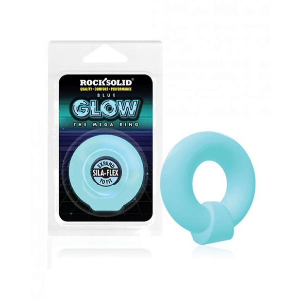 Rock Solid Glow In The Dark Mega Ring - Blue - Classic Penis Rings