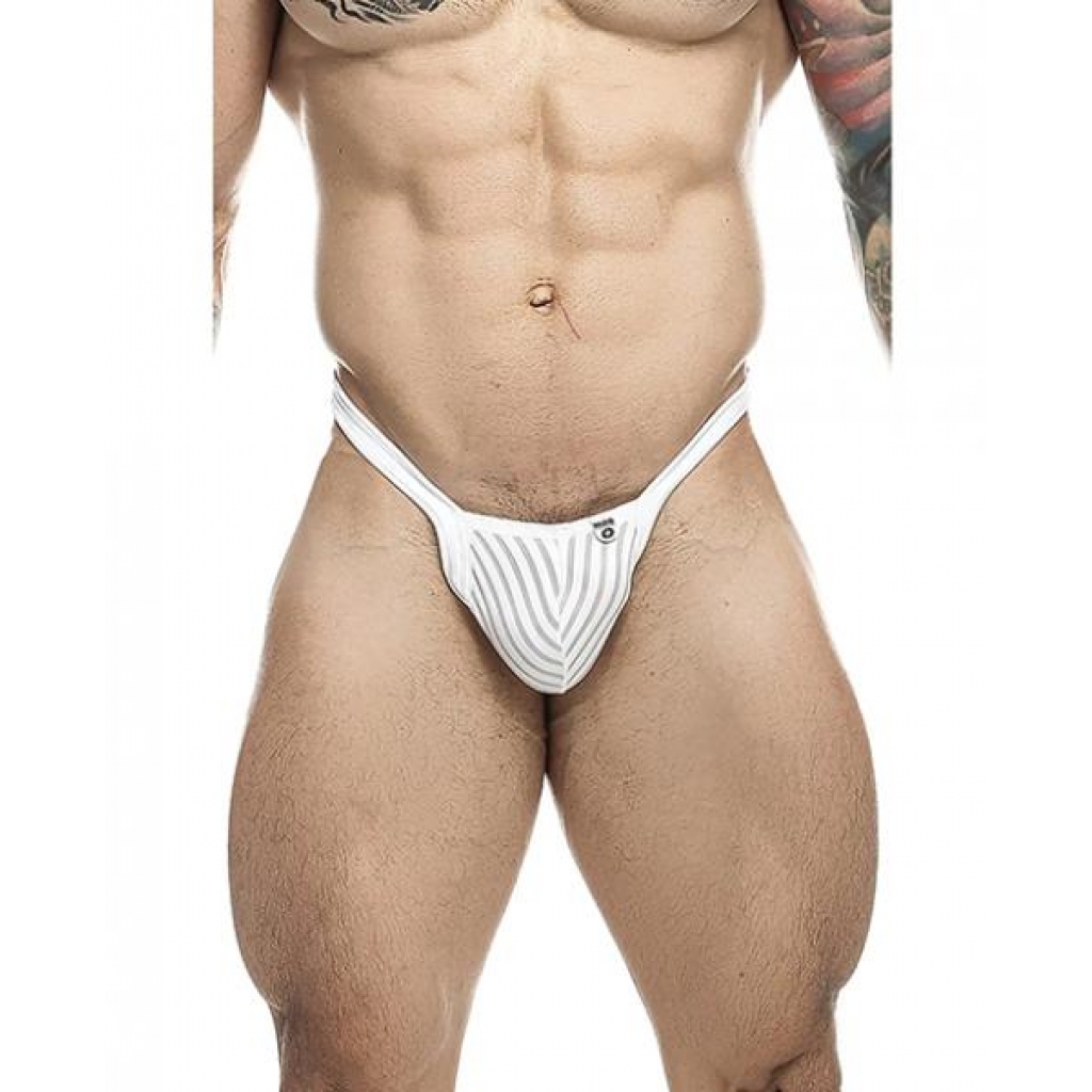 Male Basics Y Buns Thong White Sheer Lg - Mens Underwear