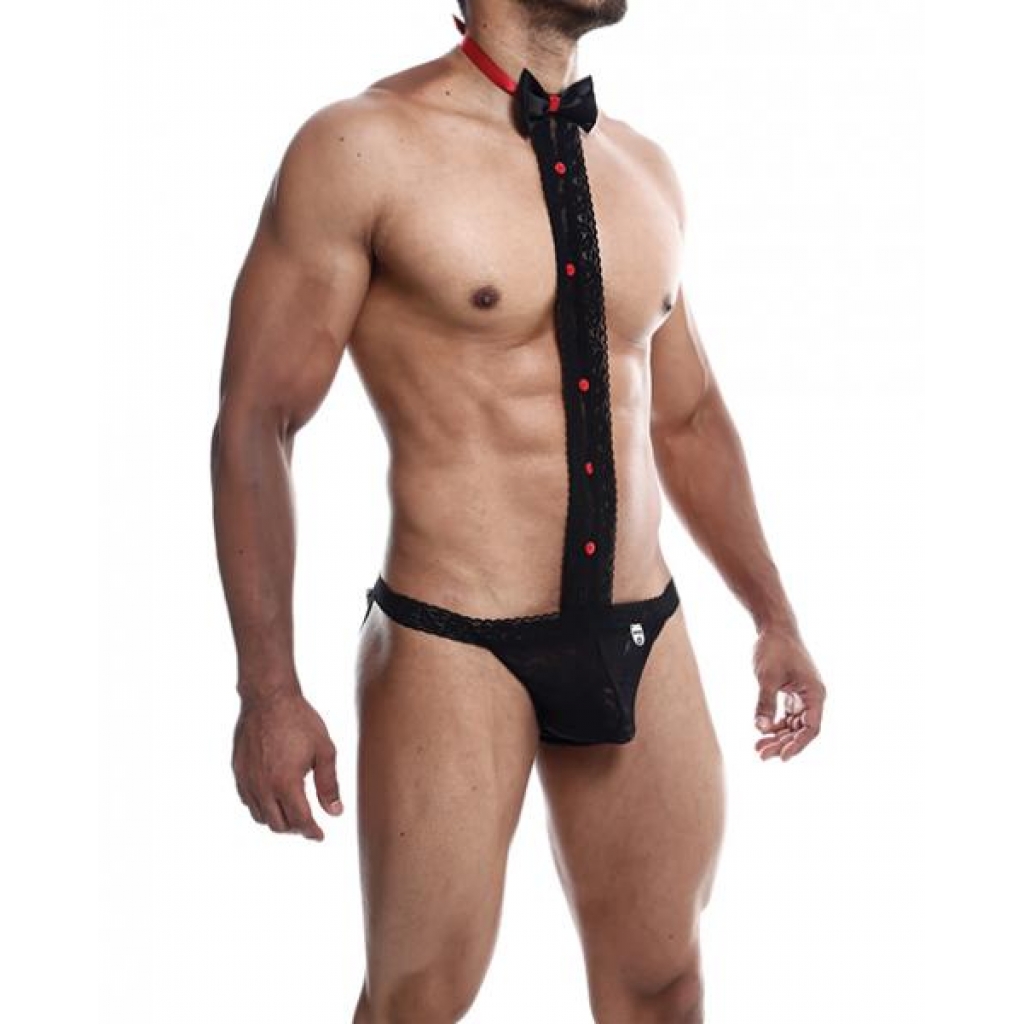 Male Basics Tuxedo Lace Jockstrap Black L/xl - Mens Underwear