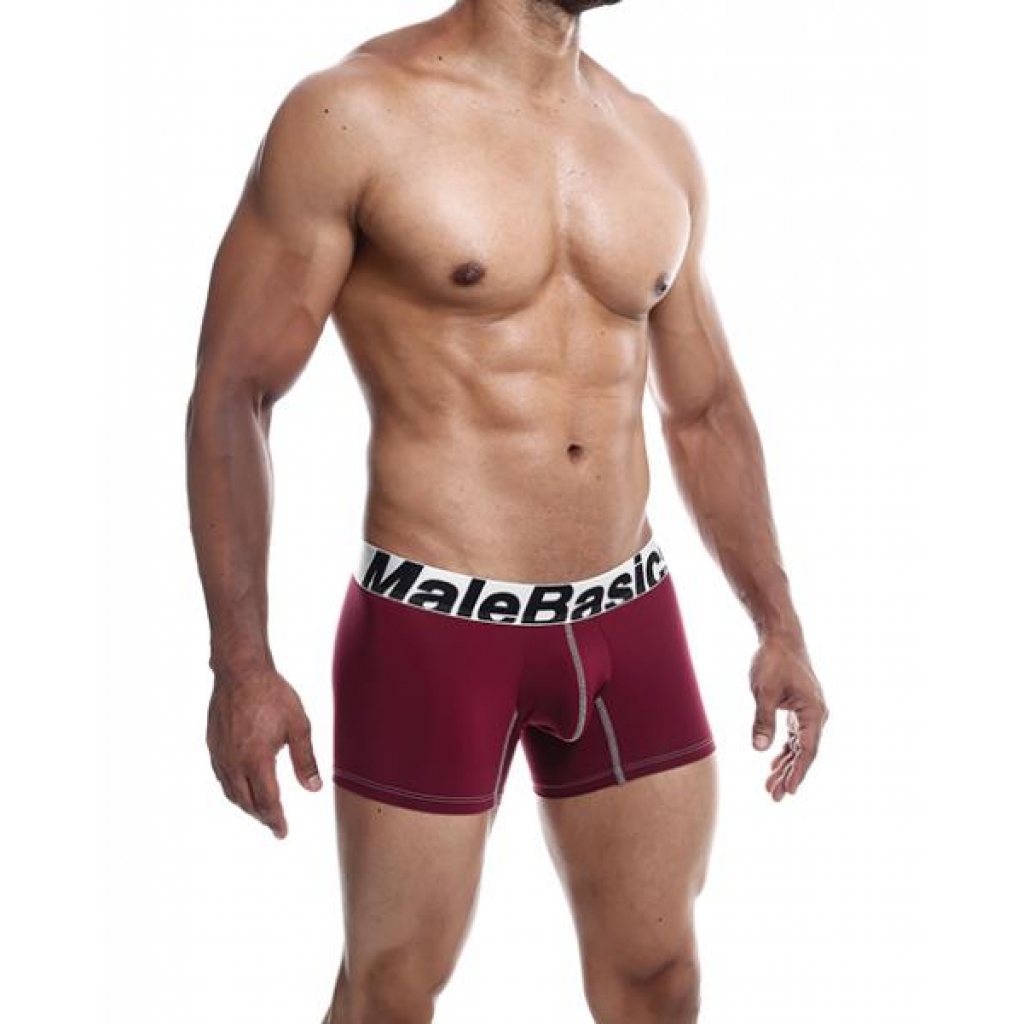 Male Basics Performance Boxer - Burgundy Small