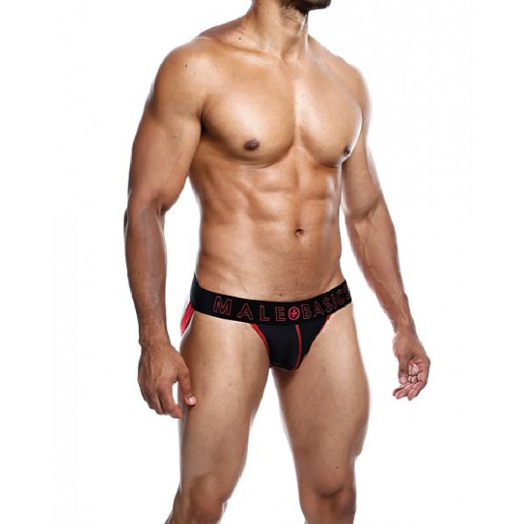 Male Basics Neon Jockstrap Red Lg - Mens Underwear