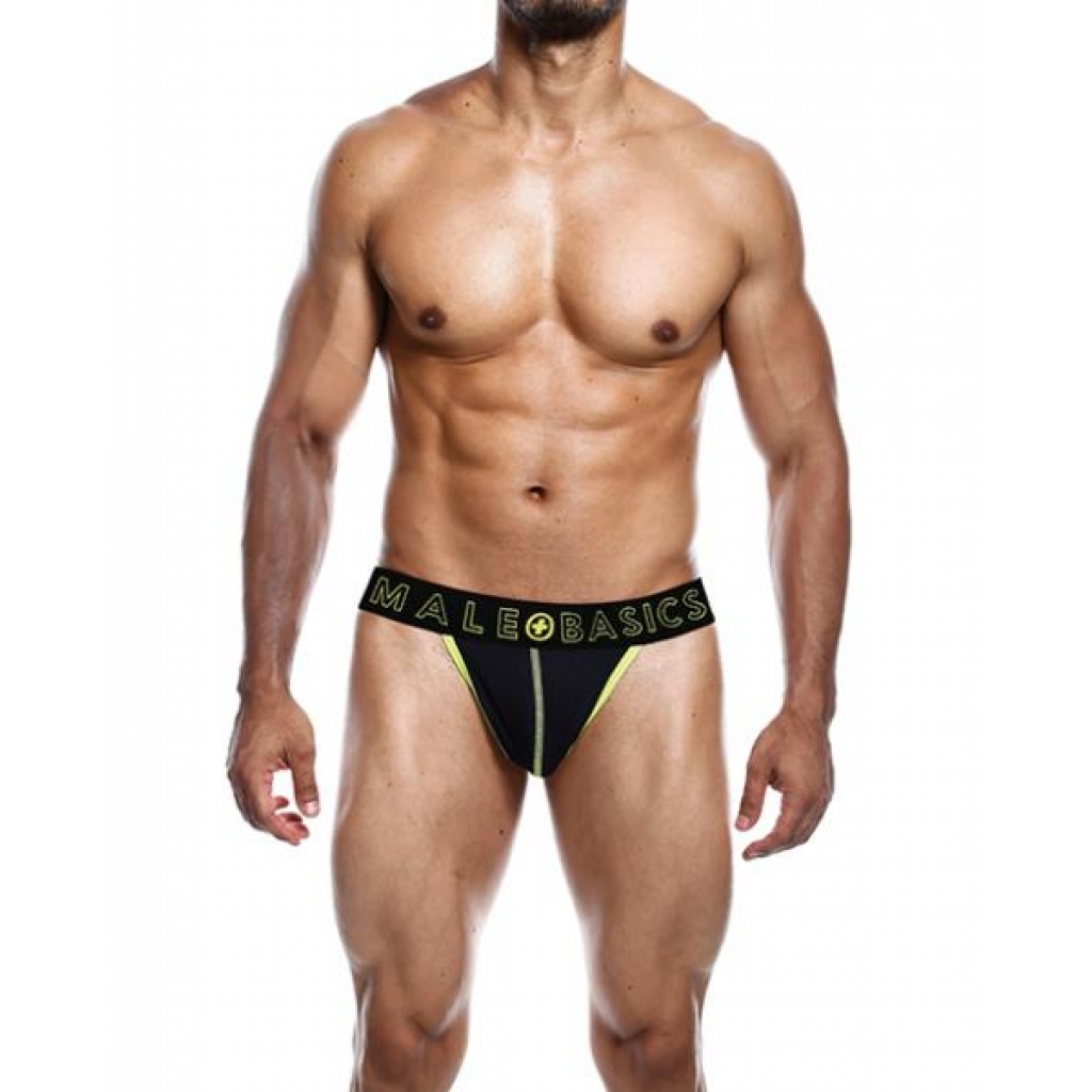 Male Basics Neon Thong Yellow Lg - Mens Underwear