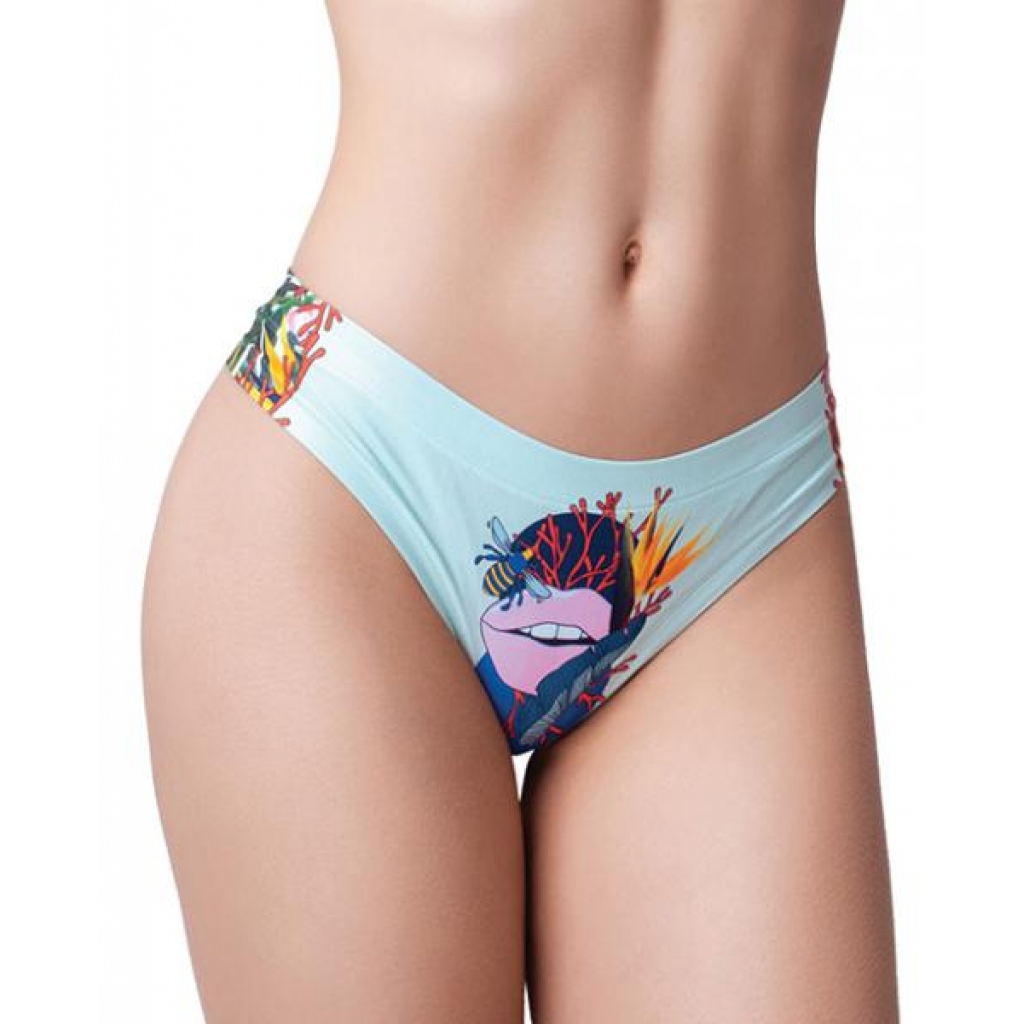 =mememe Botanic Panic Lips Printed Thong Lg - Babydolls & Slips