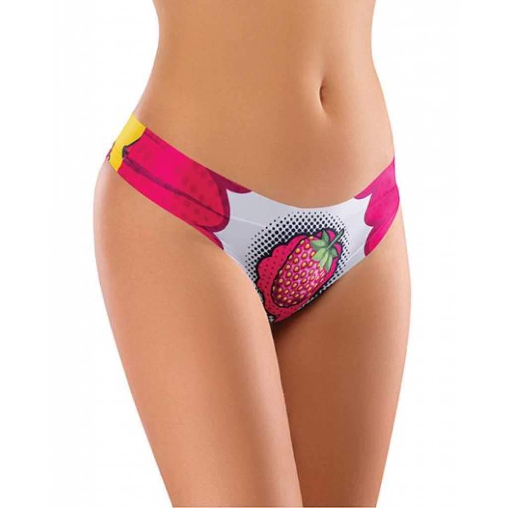 Mememe Intrigue Kissberry Printed Thong Lg - Babydolls & Slips