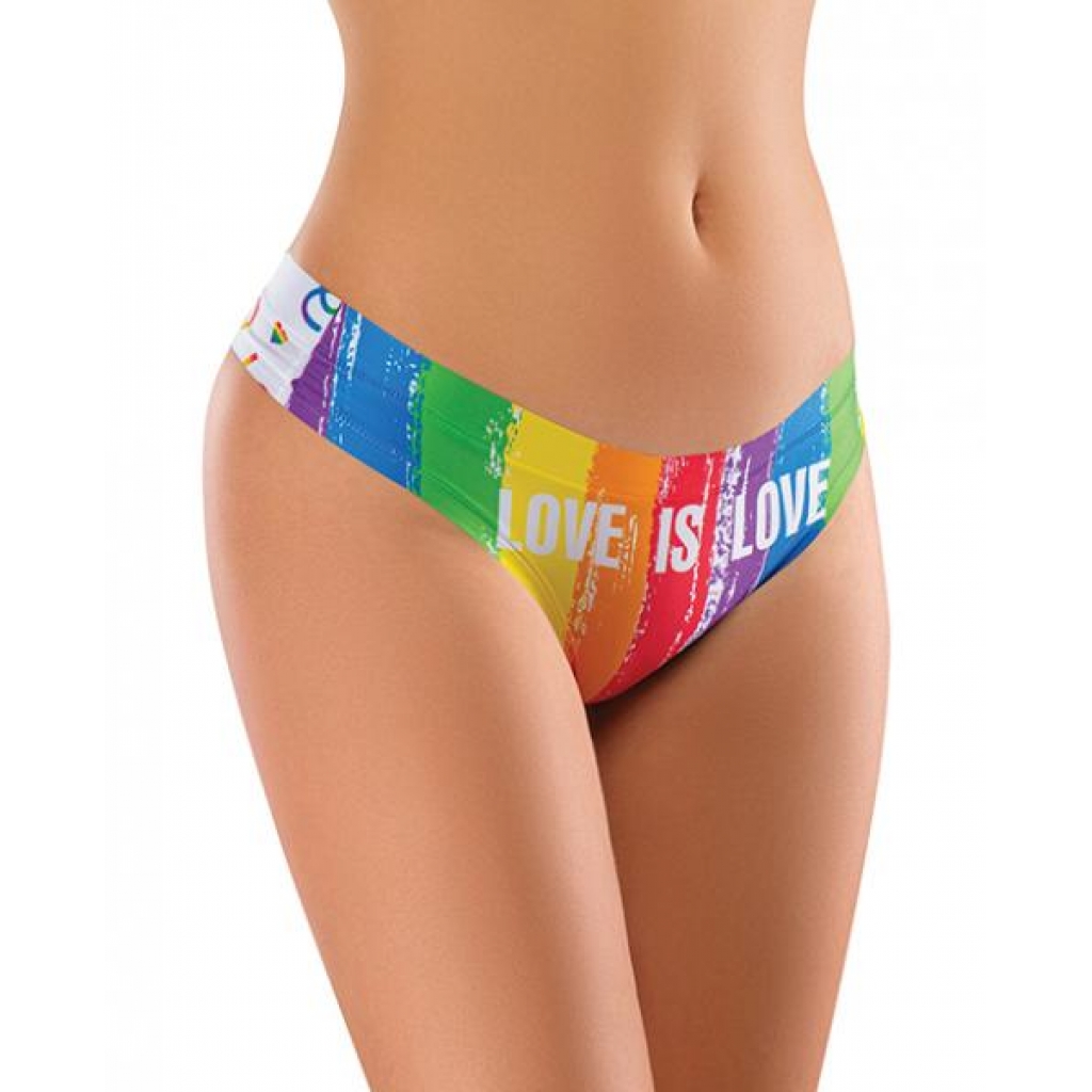 Mememe Pride Love Is Printed Thong Md - Babydolls & Slips