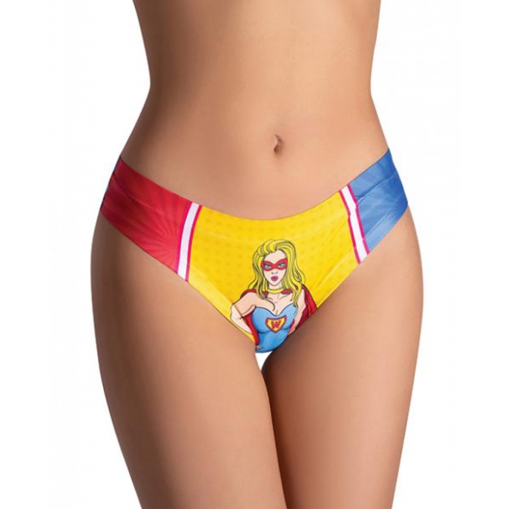 =mememe Comics Wonder Girl Printed Thong Sm - Babydolls & Slips