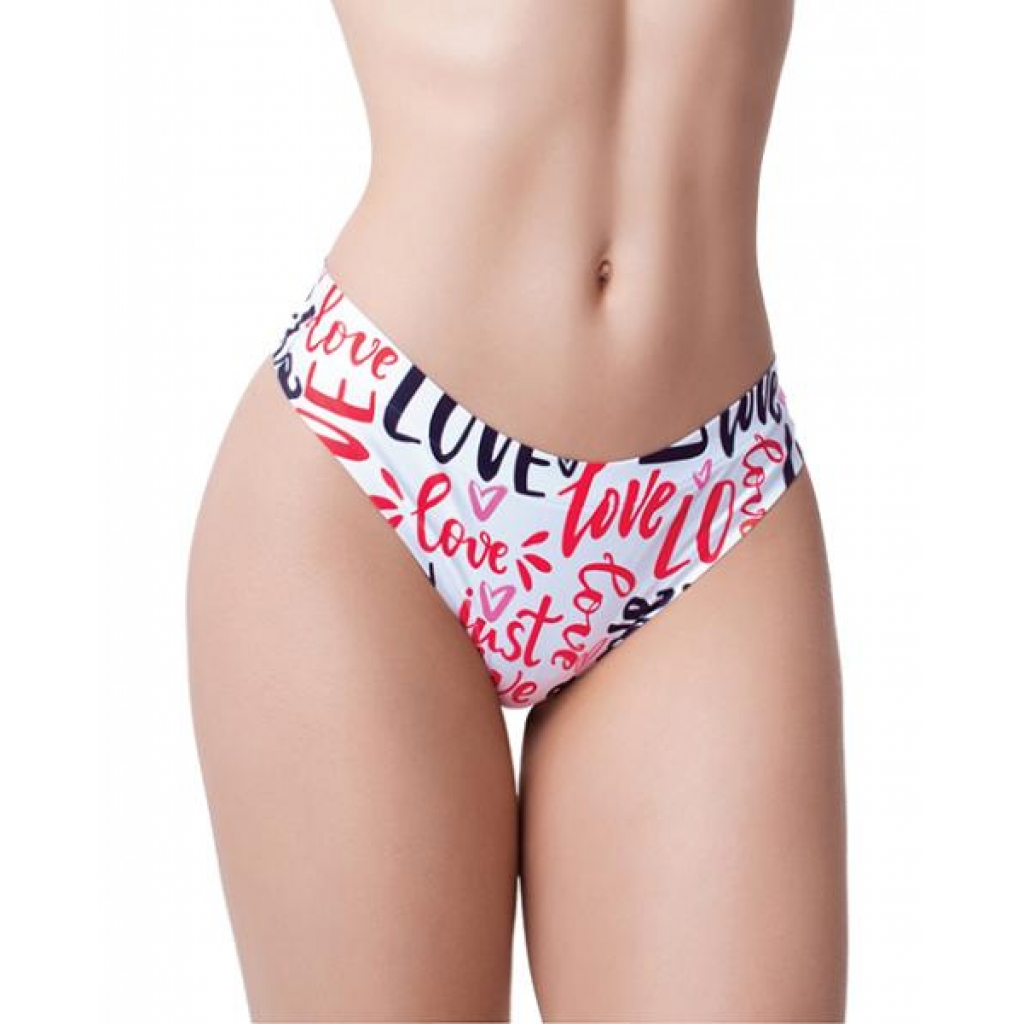 =mememe Love Message Printed Thong Sm - Babydolls & Slips