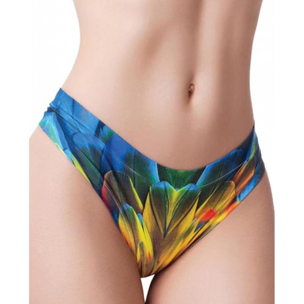 =mememe Paradise Birds Parrot Printed Thong Lg - Babydolls & Slips