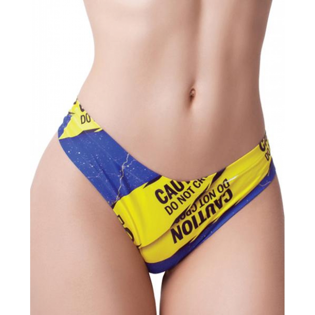 =mememe Urban Geeks Caution Printed Thong Lg - Babydolls & Slips