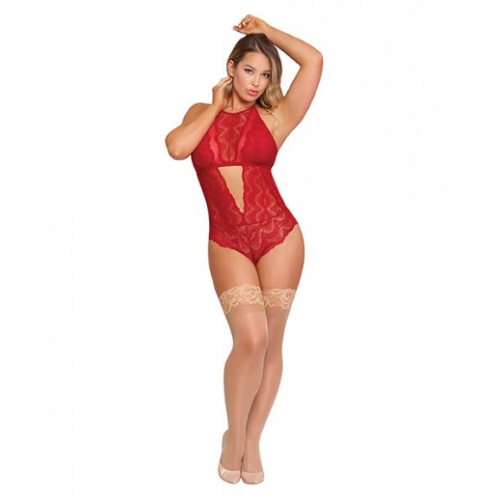 Sugar & Spice Teddy W/snap Crotch Red L/xl - Teddies