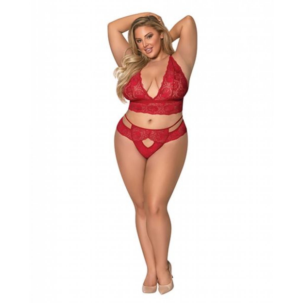 Sugar & Spice Bra & Panty Red Qn - Bra Sets