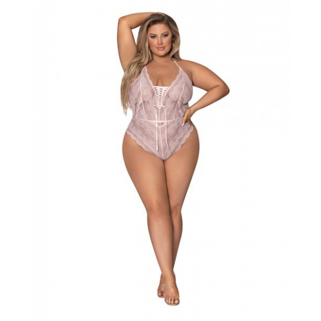 Seabreeze Strappy Back Teddy W/snap Crotch Blush 2x - Teddies