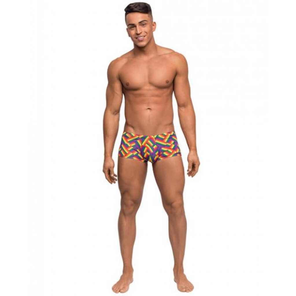 Pride Fest Contoured Pouch Mini Shorts - Rainbow