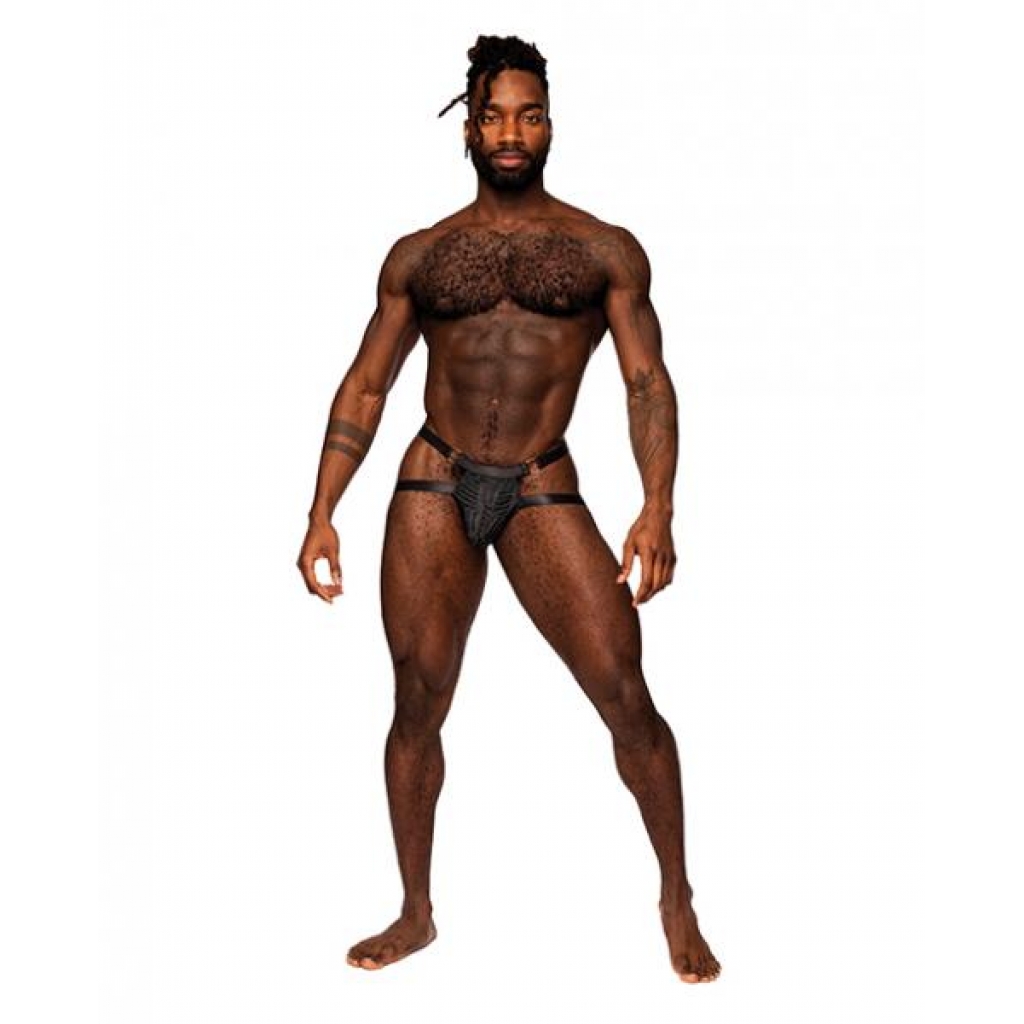 Rude Awakening Mesh Ring Jock Black L/xl - Mens Underwear