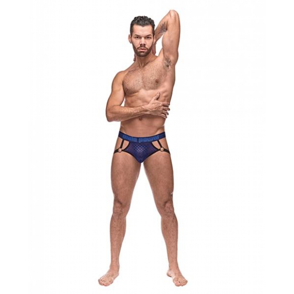 Diamond Mesh Jock Ring Blue L/xl - Mens Underwear