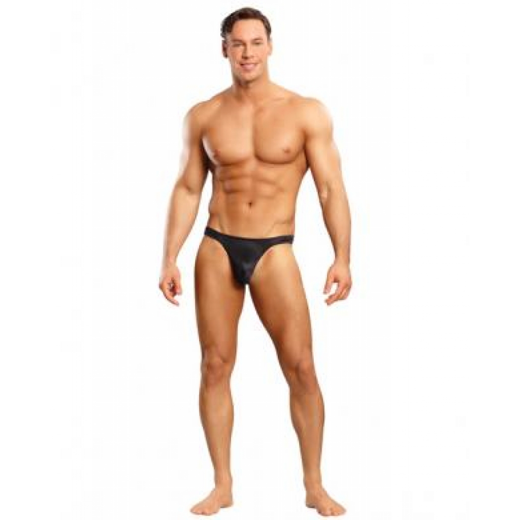 Satin Bong Thong Black L/XL - Mens Underwear