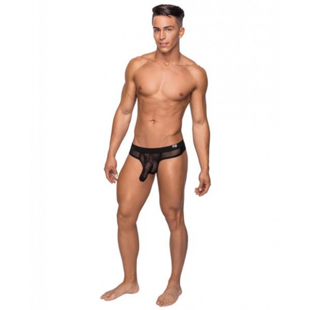 Hoser Stretch Mesh Thong Black L/XL - Mens Underwear