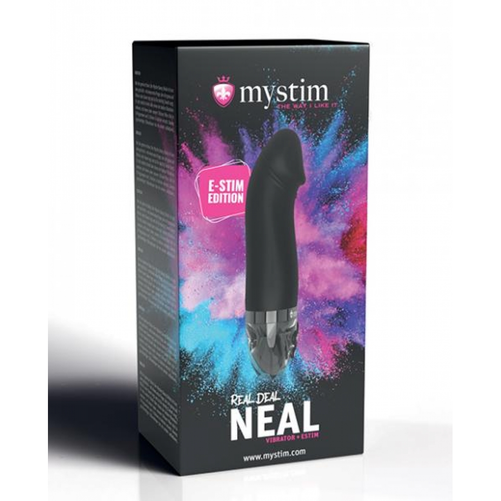 Mystim Real Deal Neal Estim Realistic Vibrator - Black - Electrostimulation