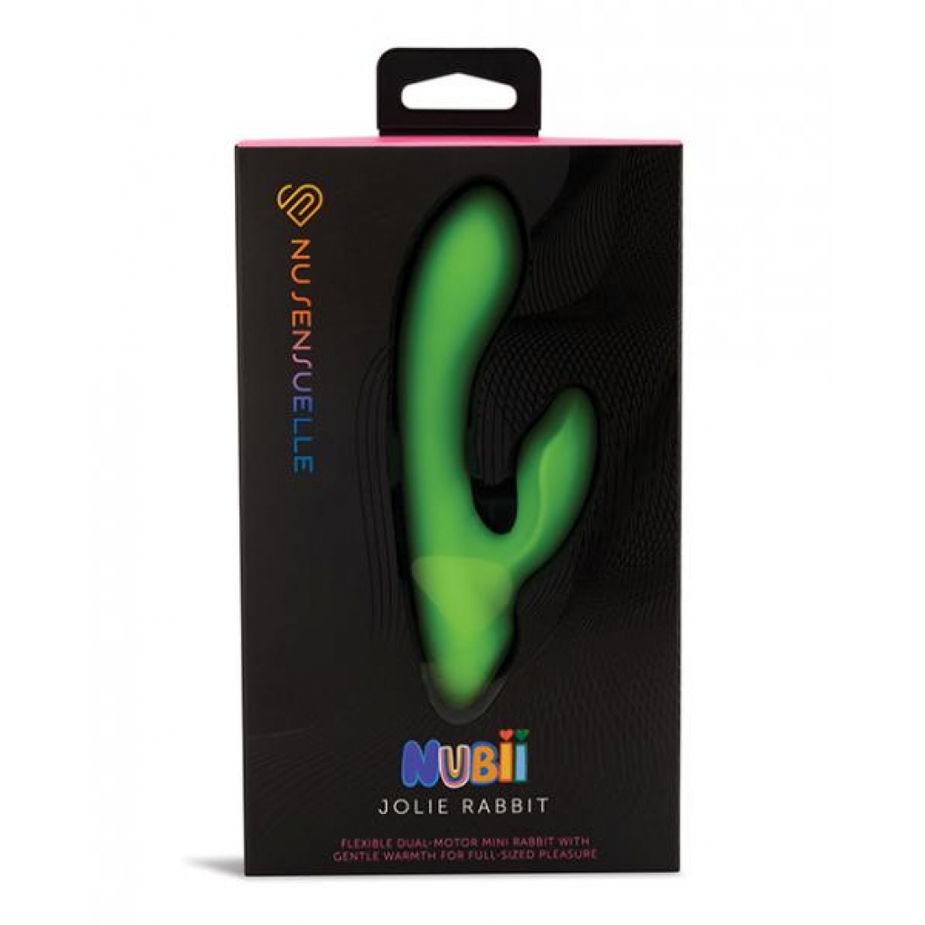 Nu Sensuelle Jolie Nubii Warming Mini Rabbit - Lime Green - Rabbit Vibrators