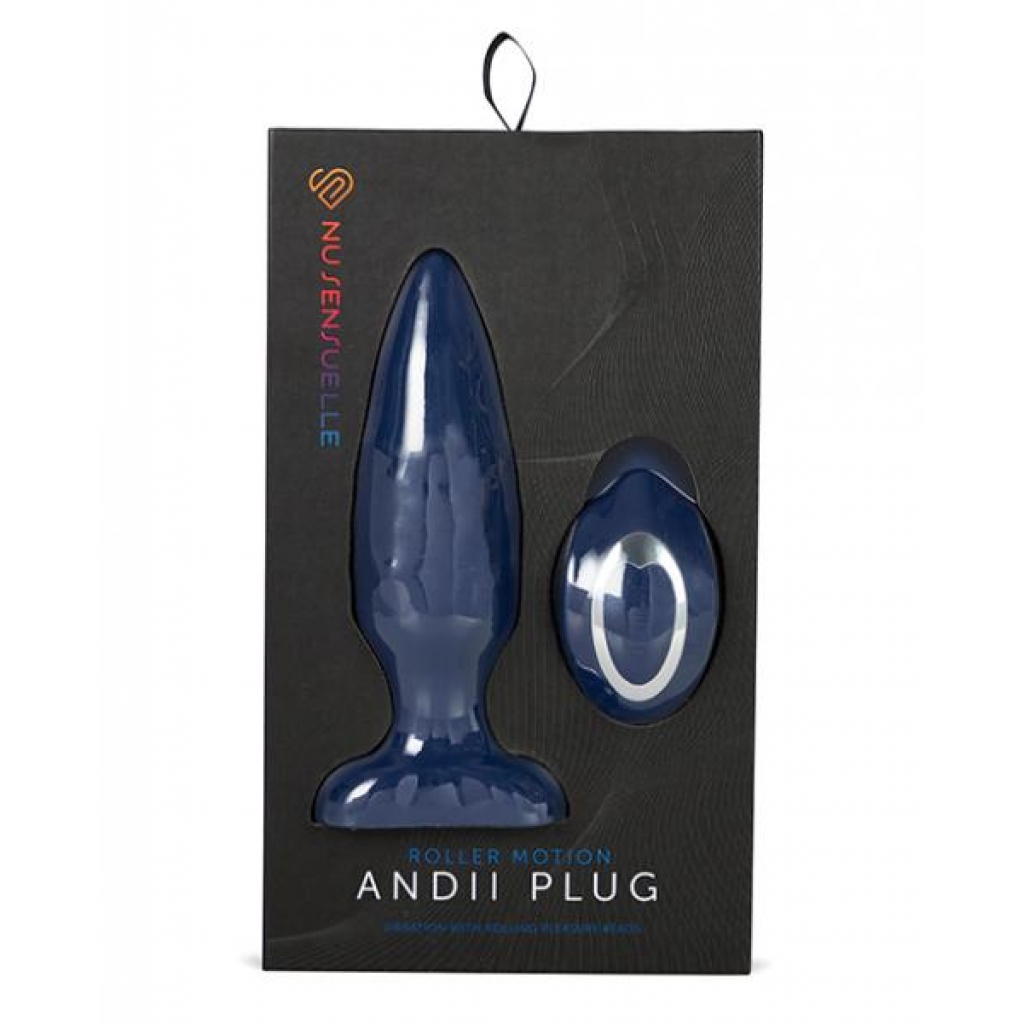 Nu Sensuelle Andii Vertical Roller Motion Butt Plug - Navy - Anal Plugs