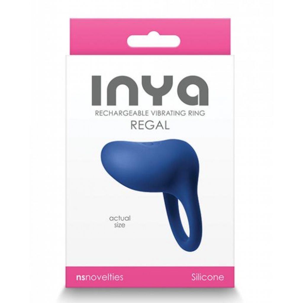 Inya Regal Rechargeable Vibrating Ring - Blue - Couples Penis Rings