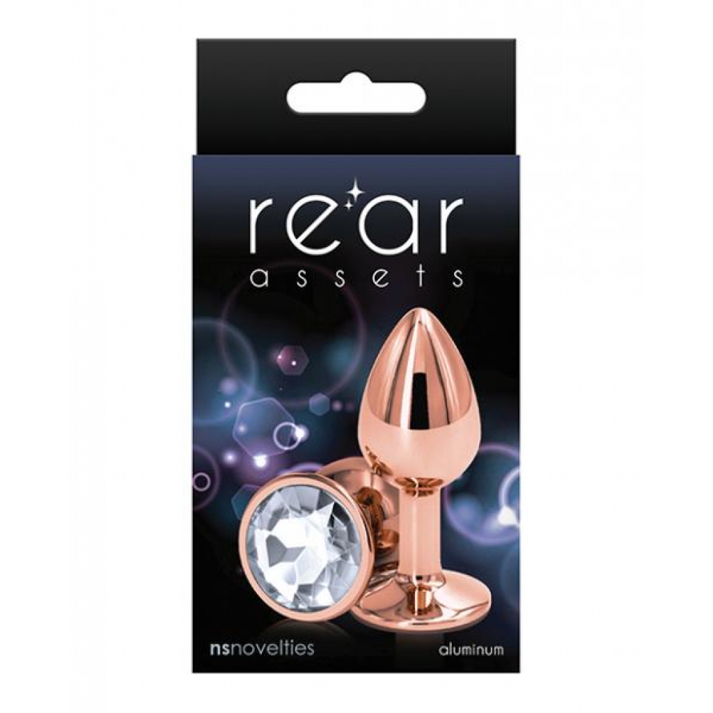 Rear Assets Rose Gold Small Anal Toy - Clear