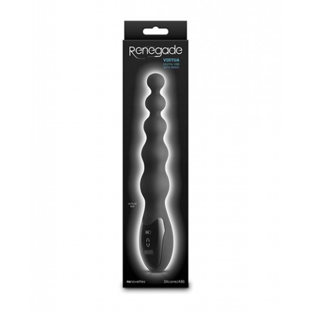 Renegade Virtua Digital Beaded Anal Vibrator - Black - Anal Beads